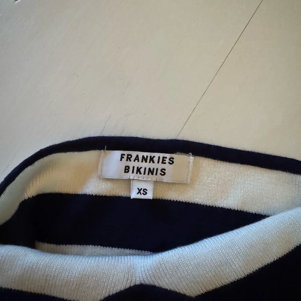 Frankie's Bikinis Navy and White Striped Halter Tank - Picture 4 of 4